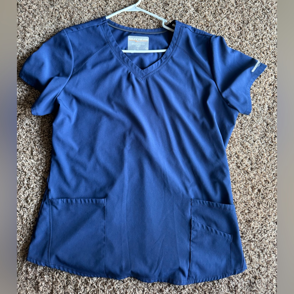 Women’s Navy Skechers scrub top